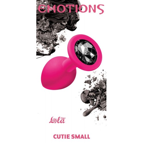 Малая розовая анальная пробка Emotions Cutie Small с чёрным кристаллом - 7,5 см. в Омске